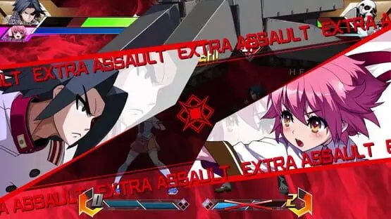 This contains a gameplay image of the game: Screenshot of BlazBlue: Cross Tag Battle - Special Edition