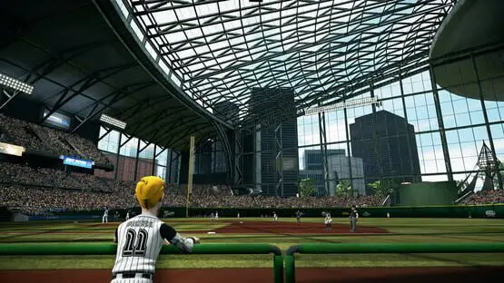 This contains a gameplay image of the game: Screenshot of 5 - Super Mega Baseball 4