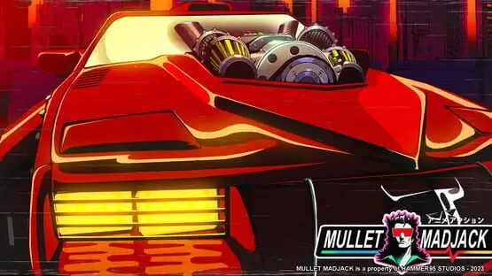 Isso contém uma imagem de jogabilidade do jogo:Captura de tela de Mullet Madjack