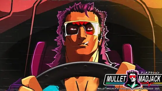 Isso contém uma imagem de jogabilidade do jogo:Captura de tela de Mullet Madjack