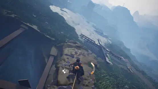 This contains a gameplay image of the game: Screenshot of Jusant