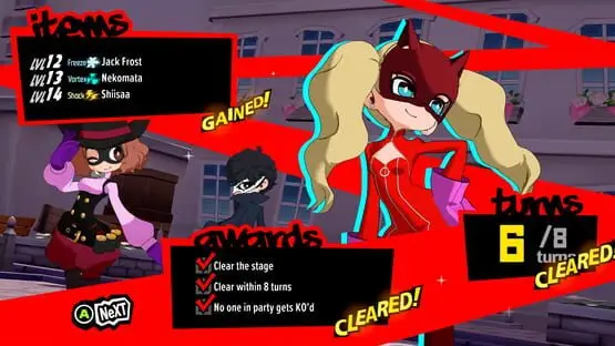 Isso contém uma imagem de jogabilidade do jogo:Captura de tela de Persona 5 Tactica