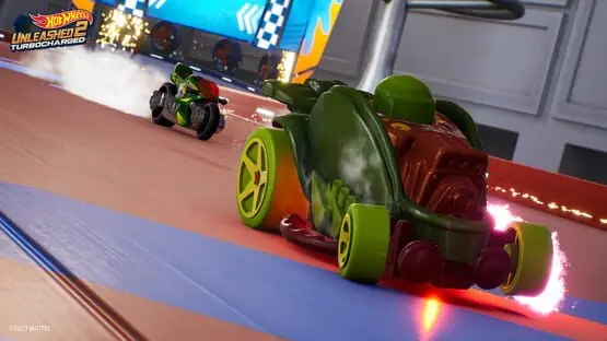 This contains a gameplay image of the game: Screenshot of Hot Wheels Unleashed 2: Turbocharged