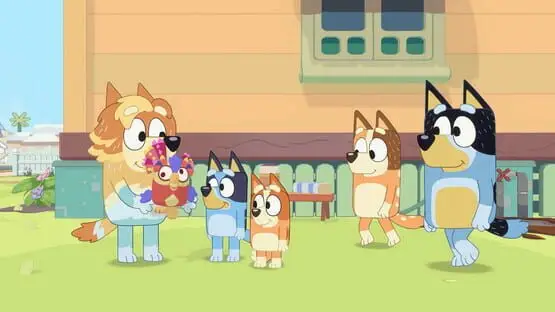 This contains a gameplay image of the game: Screenshot of Bluey: The Videogame