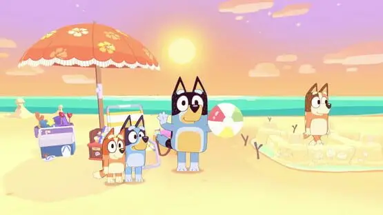 This contains a gameplay image of the game: Screenshot of Bluey: The Videogame