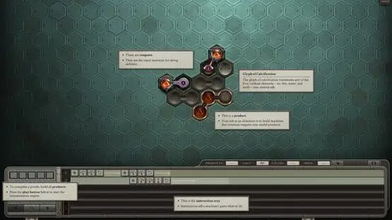 Hier ist ein Gameplay-Bild des Spiels:Screenshot von Opus Magnum