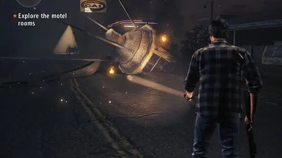 This contains a gameplay image of the game: Screenshot of 9 - Alan Wake's American Nightmare