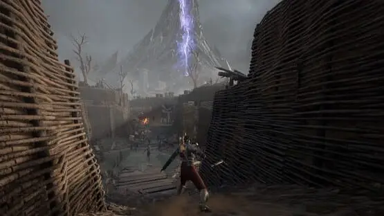 This contains a gameplay image of the game: Screenshot of Flintlock: The Siege of Dawn
