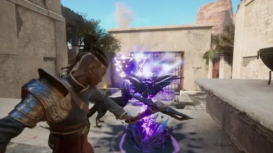 This contains a gameplay image of the game: Screenshot of Flintlock: The Siege of Dawn