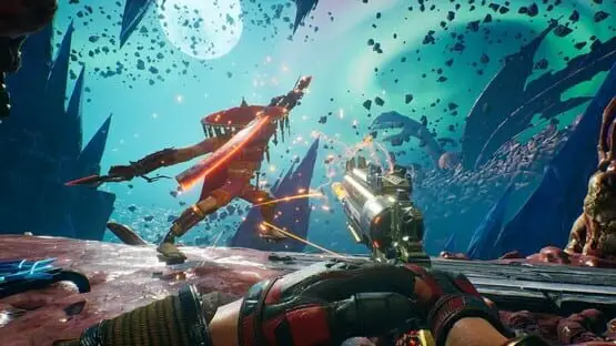 This contains a gameplay image of the game: Screenshot of Shadow Warrior 3: Definitive Edition