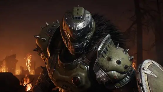 This contains a gameplay image of the game: Screenshot of Doom: The Dark Ages