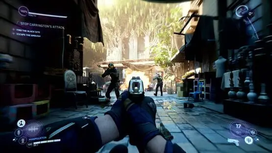 This contains a gameplay image of the game: Screenshot of Perfect Dark