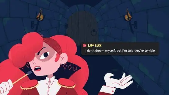 This contains a gameplay image of the game: Screenshot of Dicey Dungeons