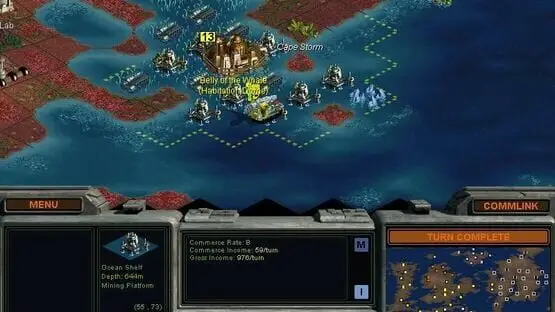 Это содержит изображение игрового процесса игры:Скриншот Sid Meier's Alpha Centauri