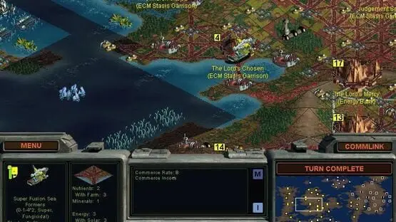 Это содержит изображение игрового процесса игры:Скриншот Sid Meier's Alpha Centauri