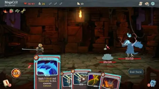This contains a gameplay image of the game: Screenshot of 6 - Slay the Spire