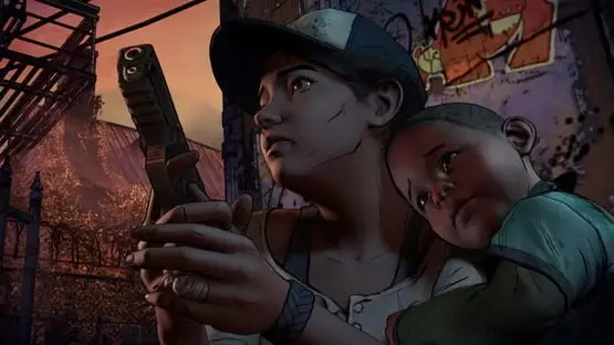 This contains a gameplay image of the game: Screenshot of The Walking Dead: A New Frontier