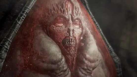 This contains a gameplay image of the game: Screenshot of Scorn