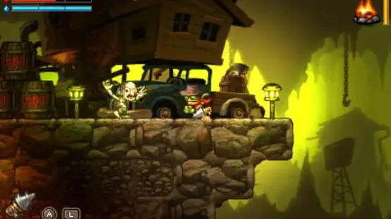 This contains a gameplay image of the game: Screenshot of SteamWorld Dig