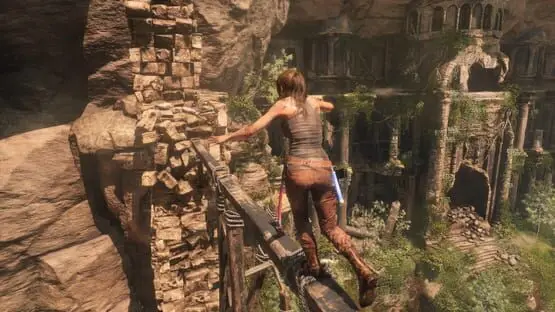 Isso contém uma imagem de jogabilidade do jogo:Captura de tela de Rise of the Tomb Raider