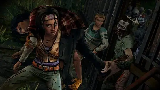 This contains a gameplay image of the game: Screenshot of The Walking Dead: Michonne