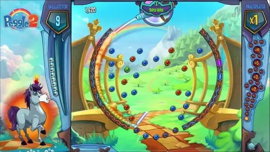This contains a gameplay image of the game: Screenshot of Peggle 2
