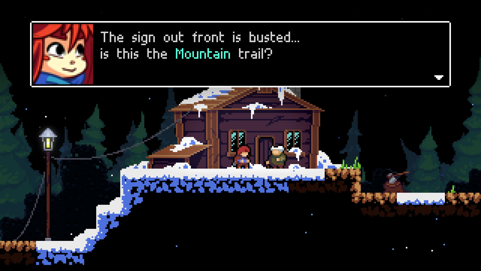 This contains a gameplay image of the game: Screenshot of Celeste