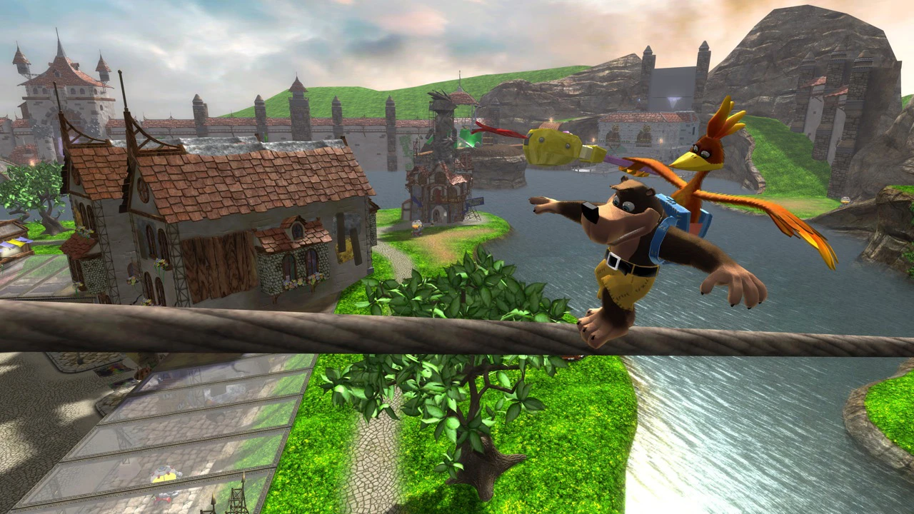 Isso contém uma imagem de jogabilidade do jogo:Captura de tela de Banjo-Kazooie: Nuts & Bolts