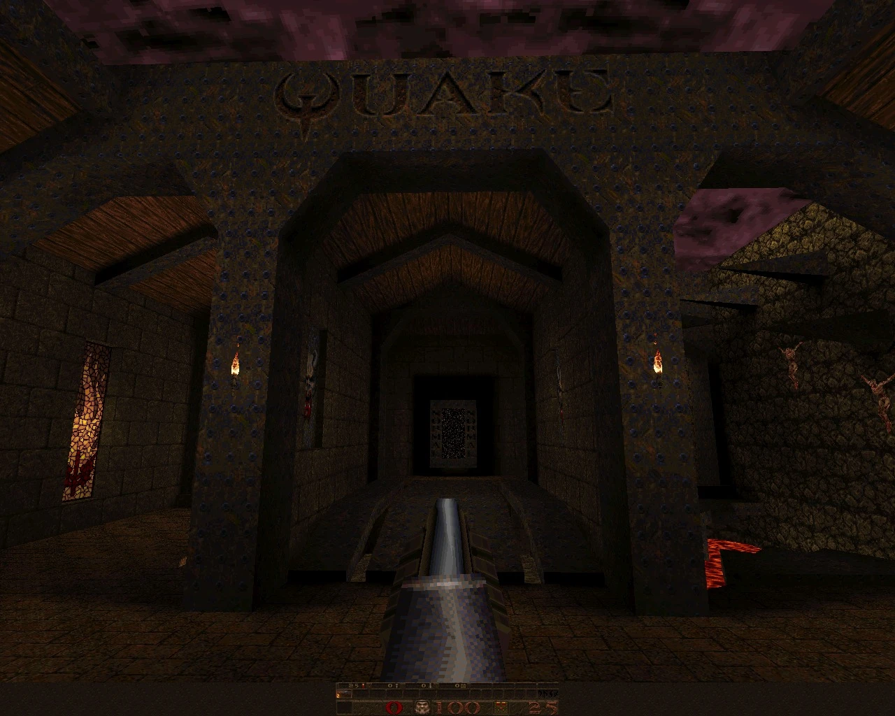 Ceci contient une image de gameplay du jeu : Capture d'écran de Quake