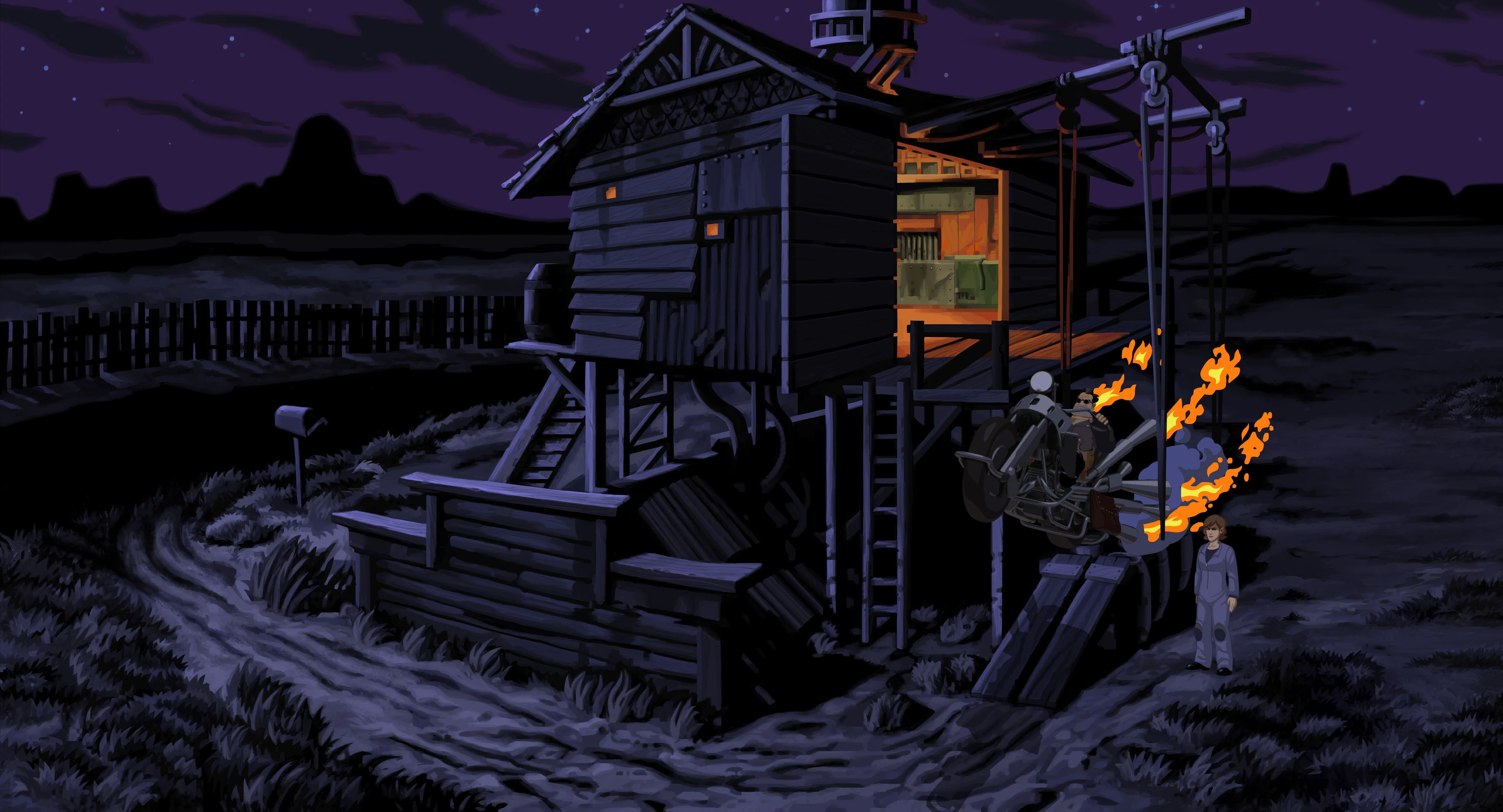 Isso contém uma imagem de jogabilidade do jogo:Captura de tela de Full Throttle Remastered