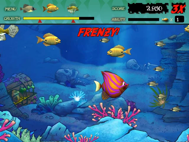 Ceci contient une image de gameplay du jeu : Capture d'écran de Feeding Frenzy
