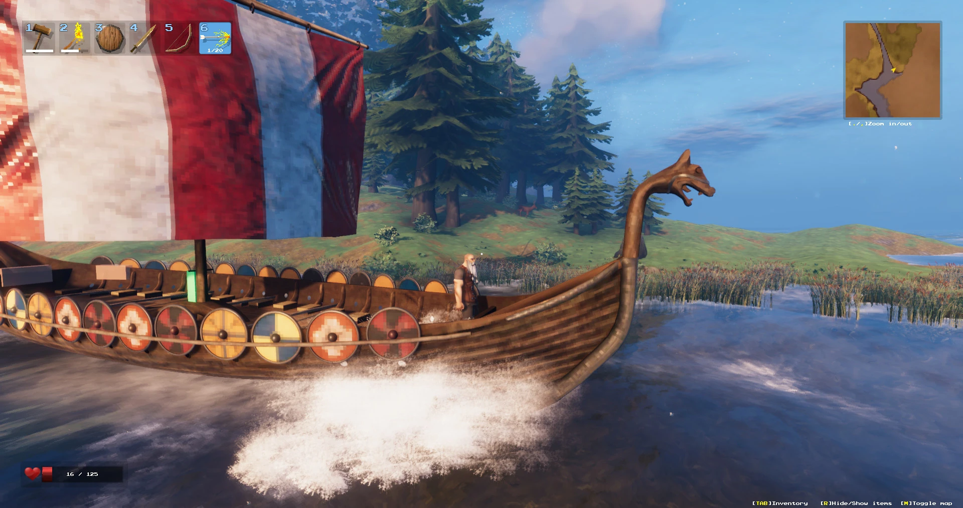 This contains a gameplay image of the game: Screenshot of Valheim