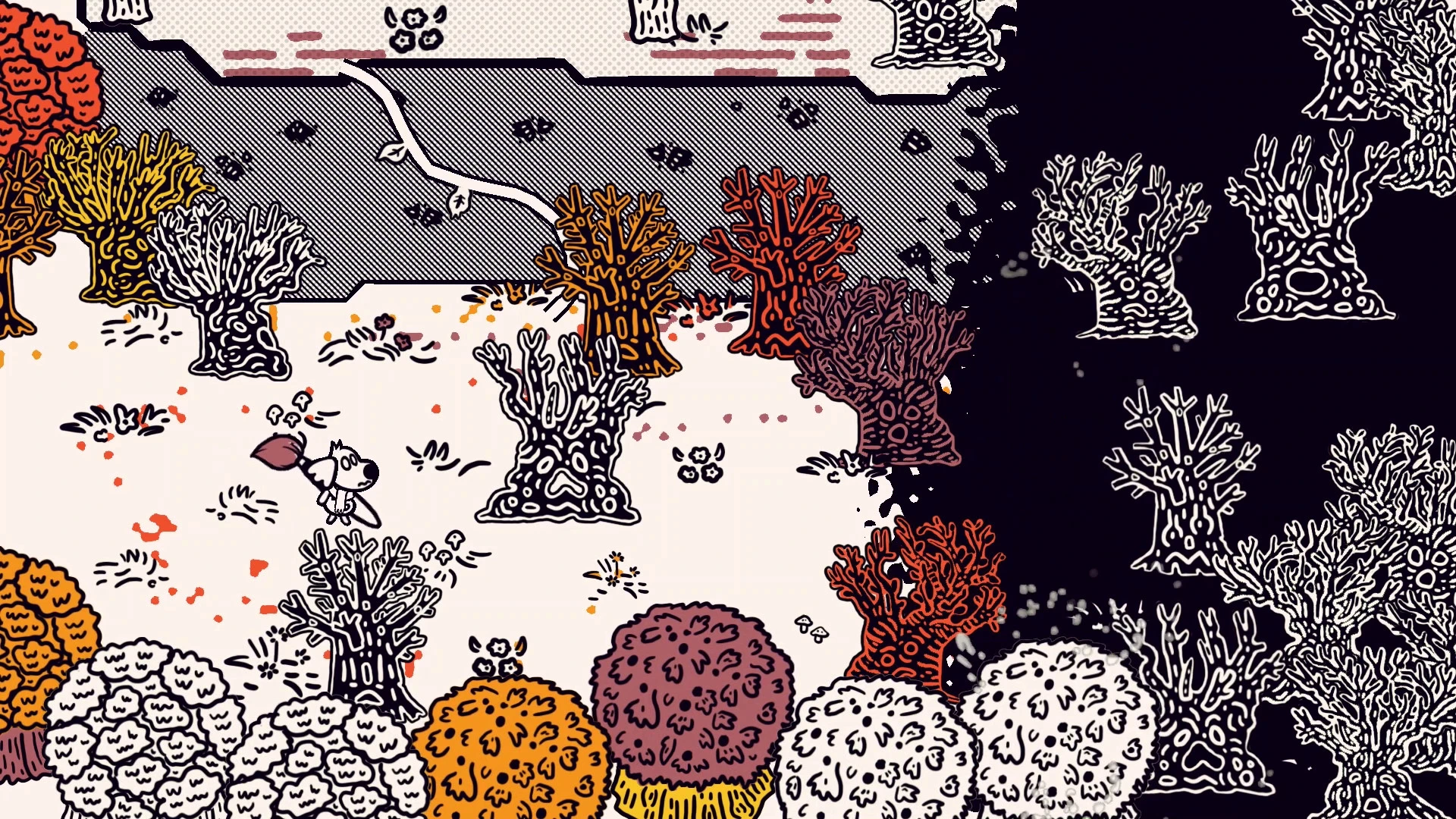 Hier ist ein Gameplay-Bild des Spiels:Screenshot von Chicory: A Colorful Tale