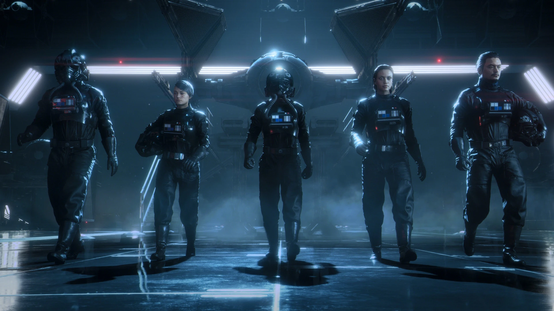 This contains a gameplay image of the game: Screenshot of Star Wars: Squadrons