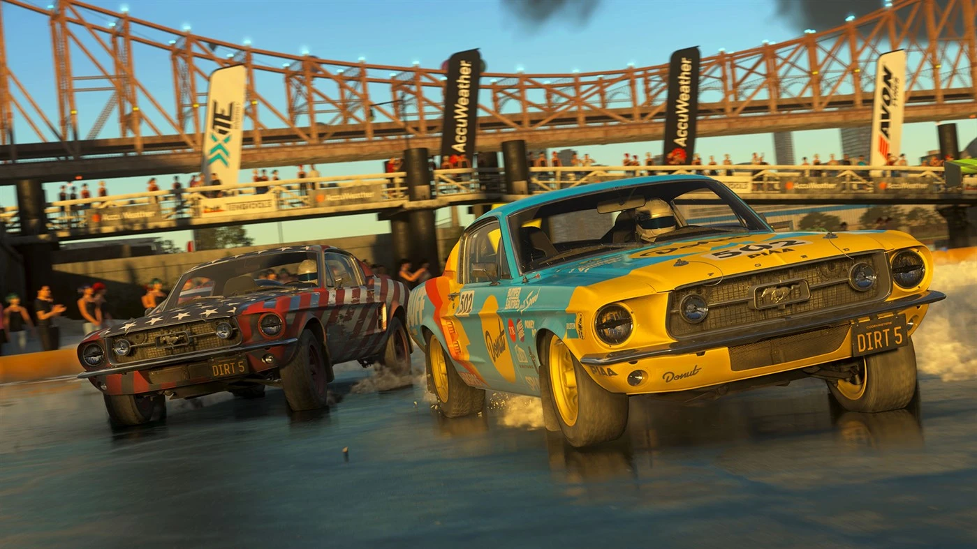 This contains a gameplay image of the game: Screenshot of Dirt 5