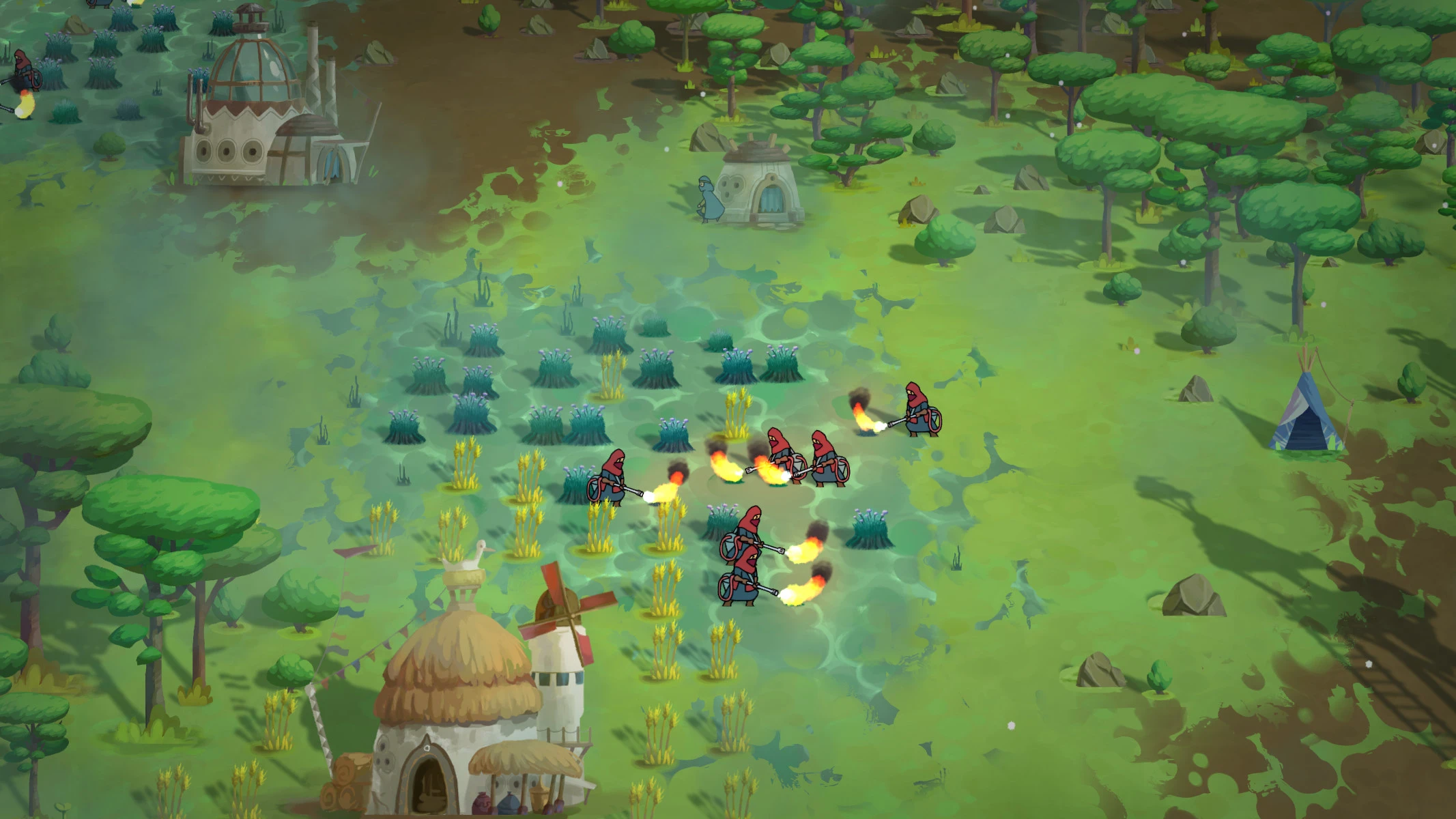 Ceci contient une image de gameplay du jeu : Capture d'écran de The Wandering Village