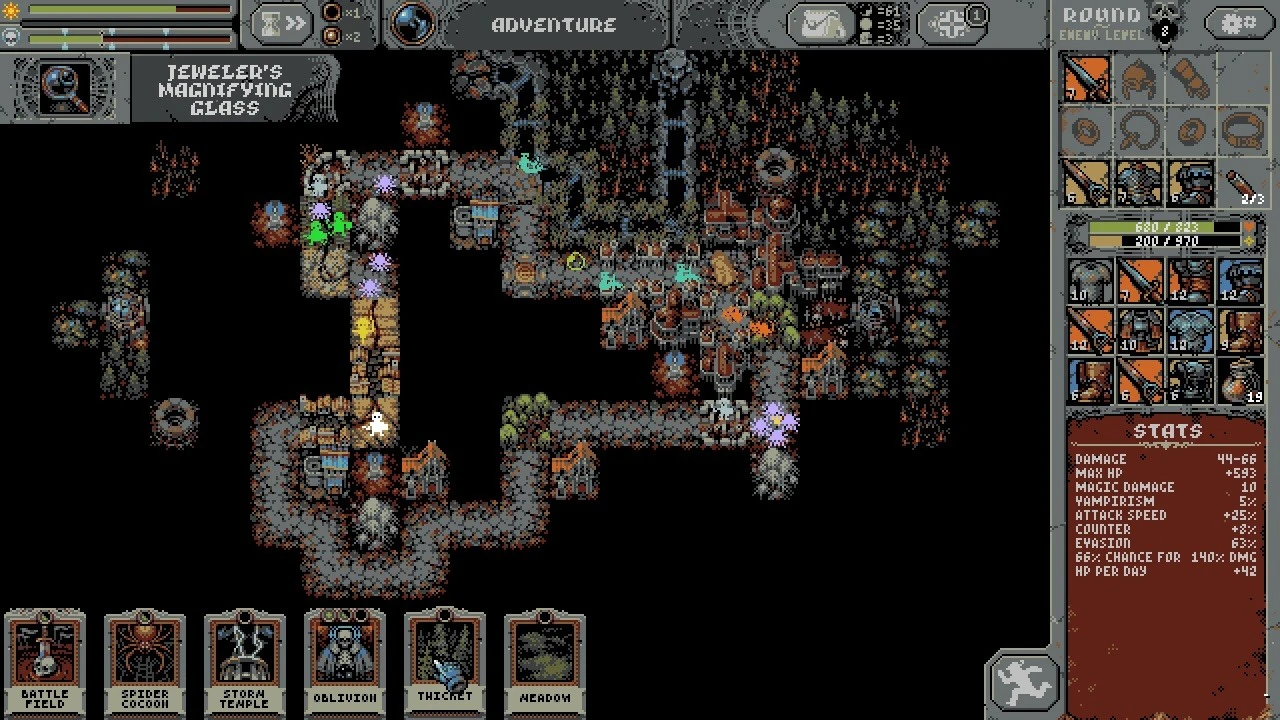 次のゲームプレイ画像を含みます: 画像のスクリーンショット Loop Hero