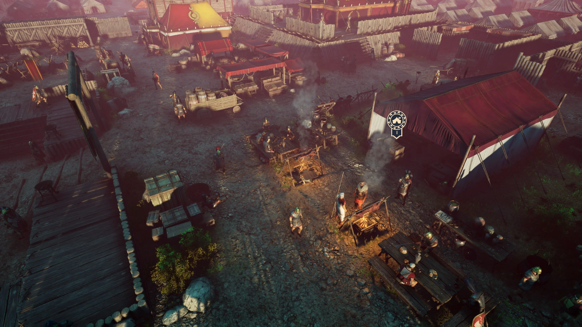 This contains a gameplay image of the game: Screenshot of Expeditions: Rome