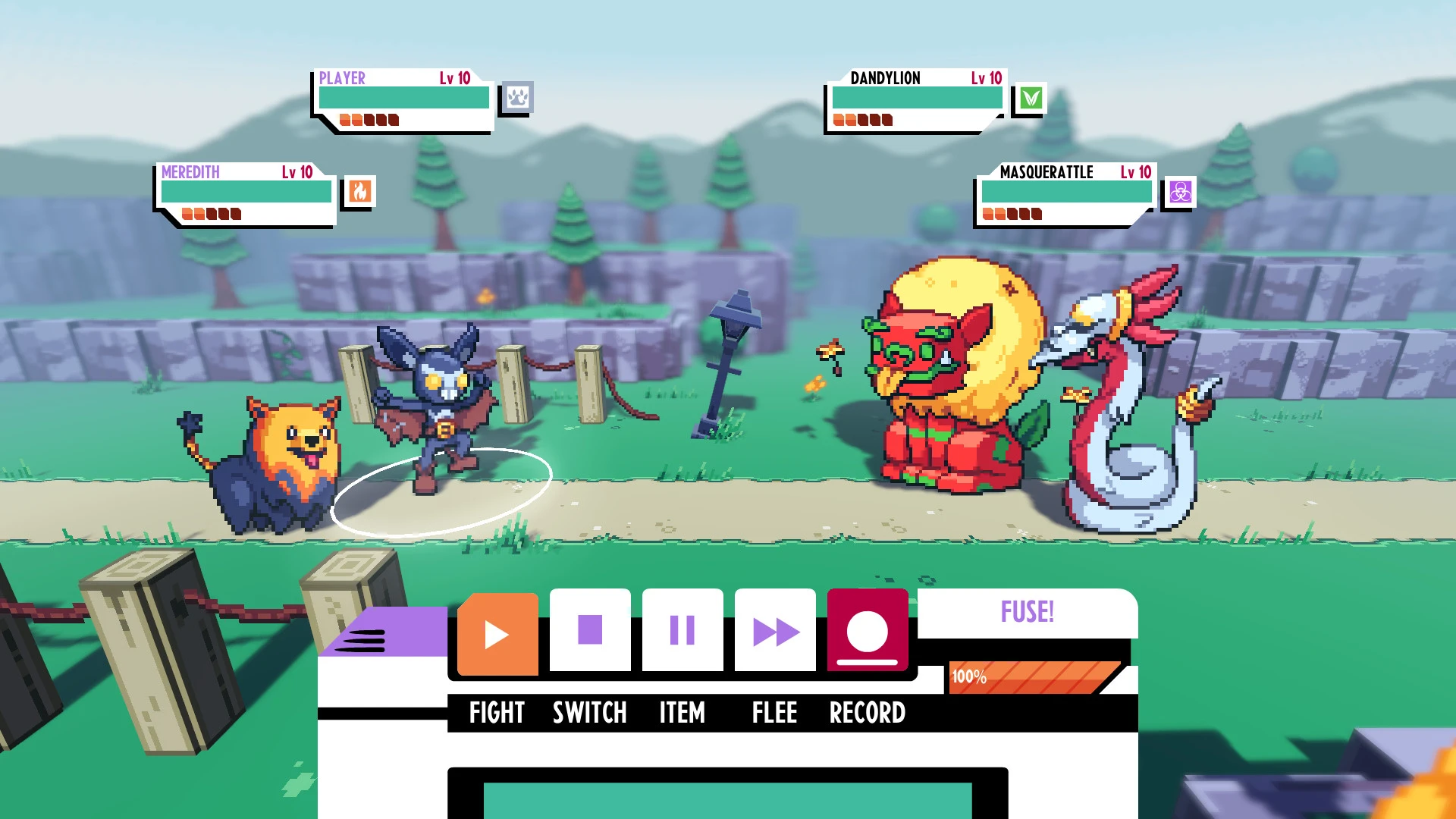 Ceci contient une image de gameplay du jeu : Capture d'écran de Cassette Beasts