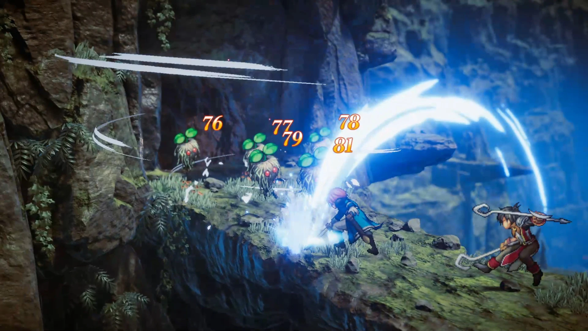 This contains a gameplay image of the game: Screenshot of Eiyuden Chronicle: Hundred Heroes