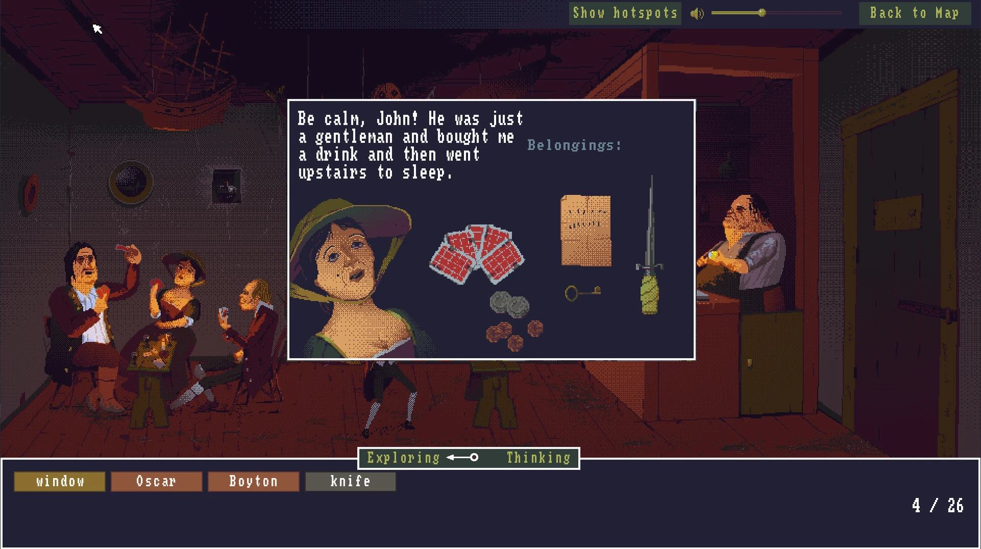 Isso contém uma imagem de jogabilidade do jogo:Captura de tela de The Case of the Golden Idol