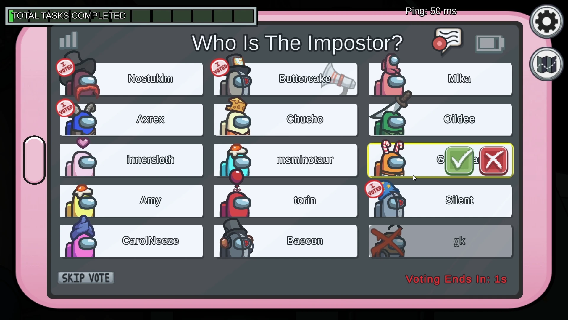 Ceci contient une image de gameplay du jeu : Capture d'écran de Among Us