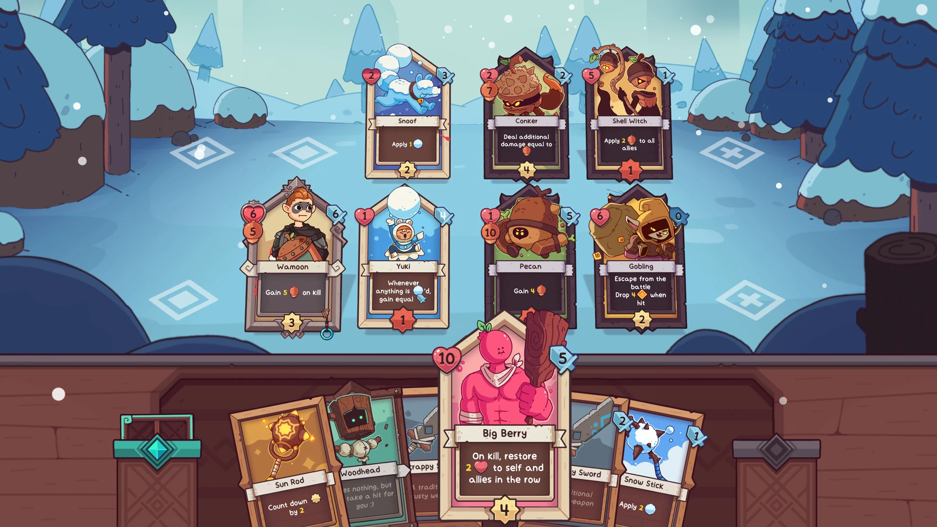 This contains a gameplay image of the game: Screenshot of Wildfrost