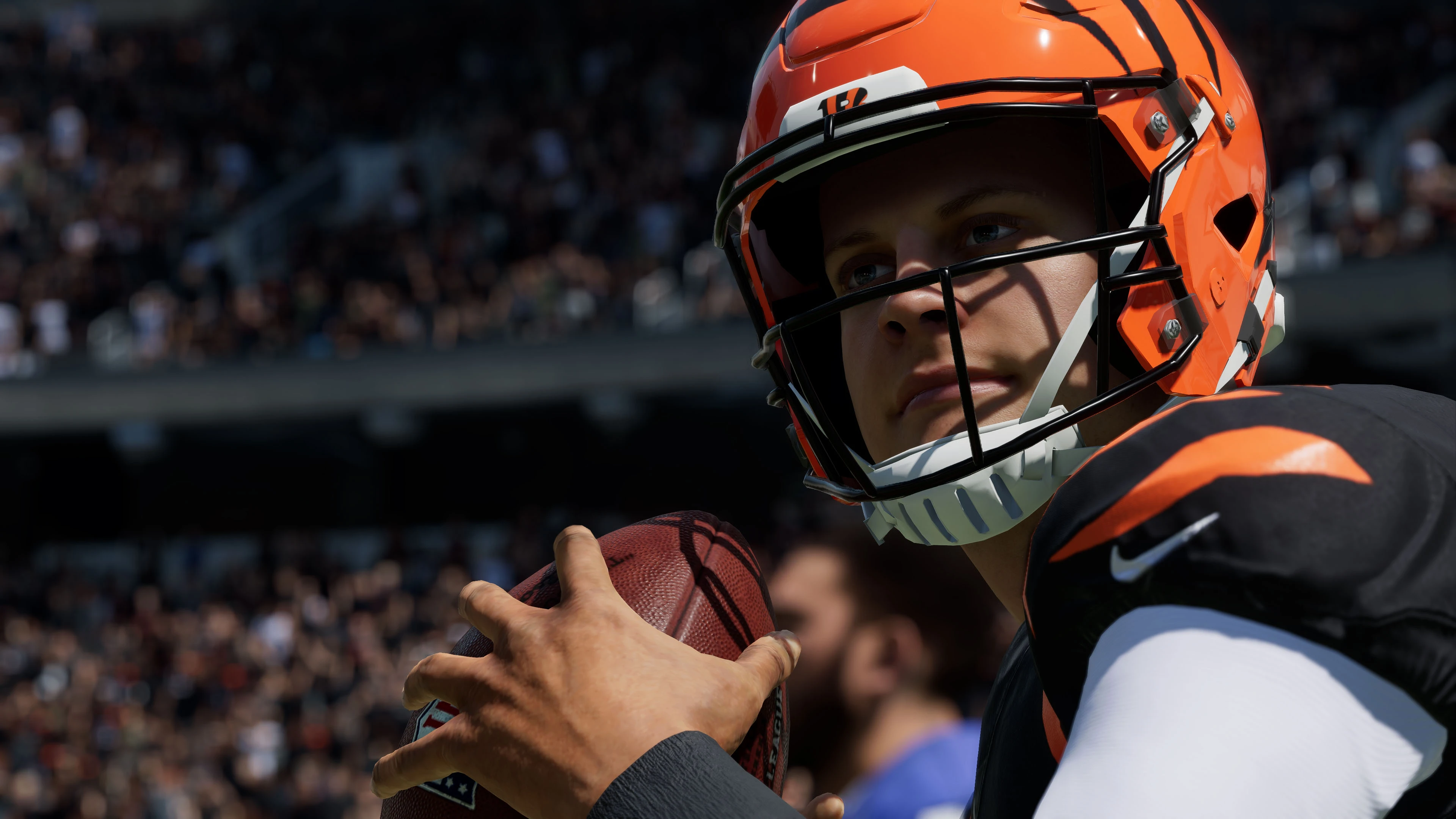 This contains a gameplay image of the game: Screenshot of Madden NFL 23: All Madden Edition