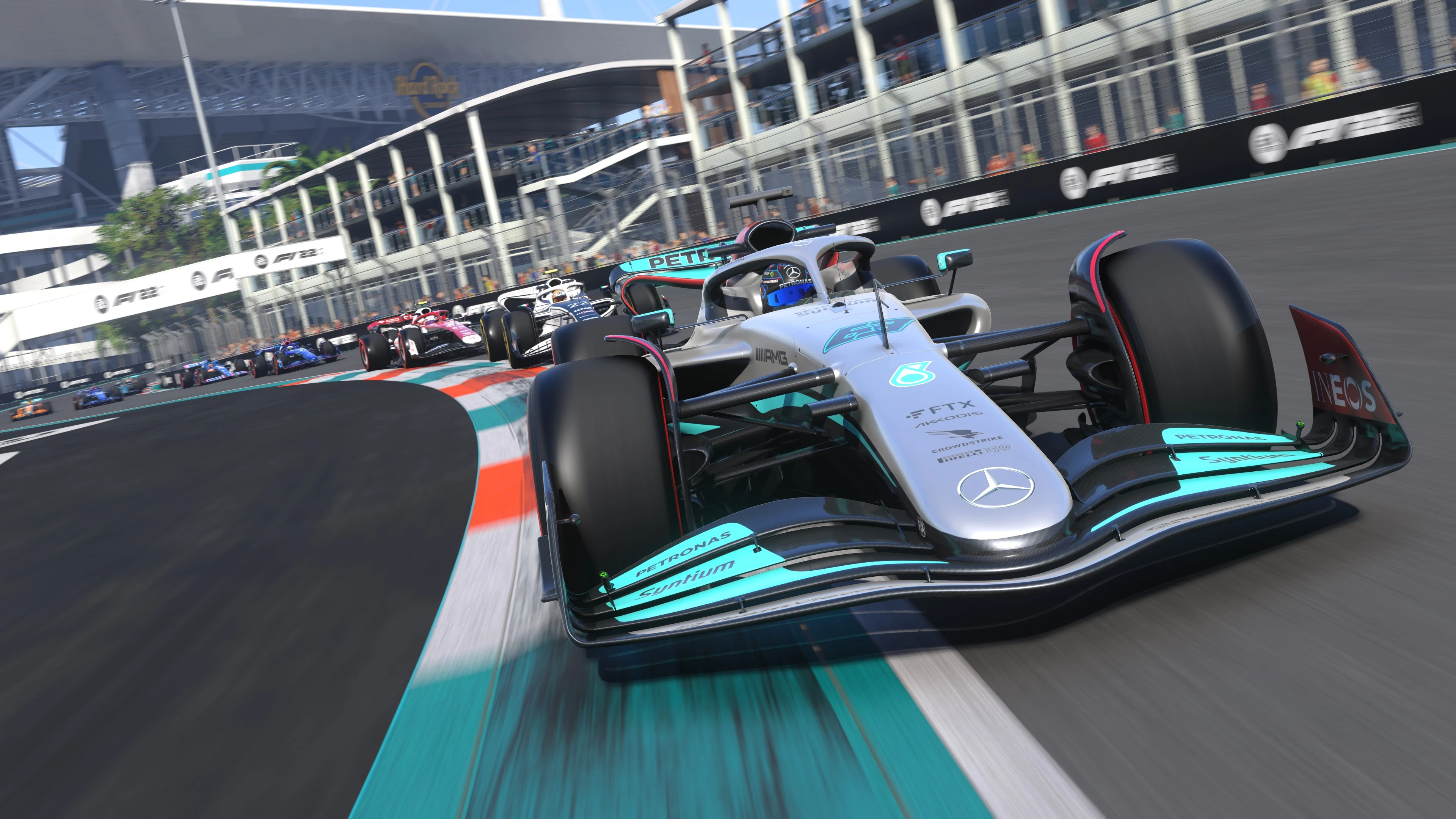 This contains a gameplay image of the game: Screenshot of F1 22: Champions Edition