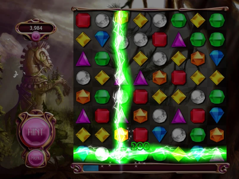 Isso contém uma imagem de jogabilidade do jogo:Captura de tela de Bejeweled 3