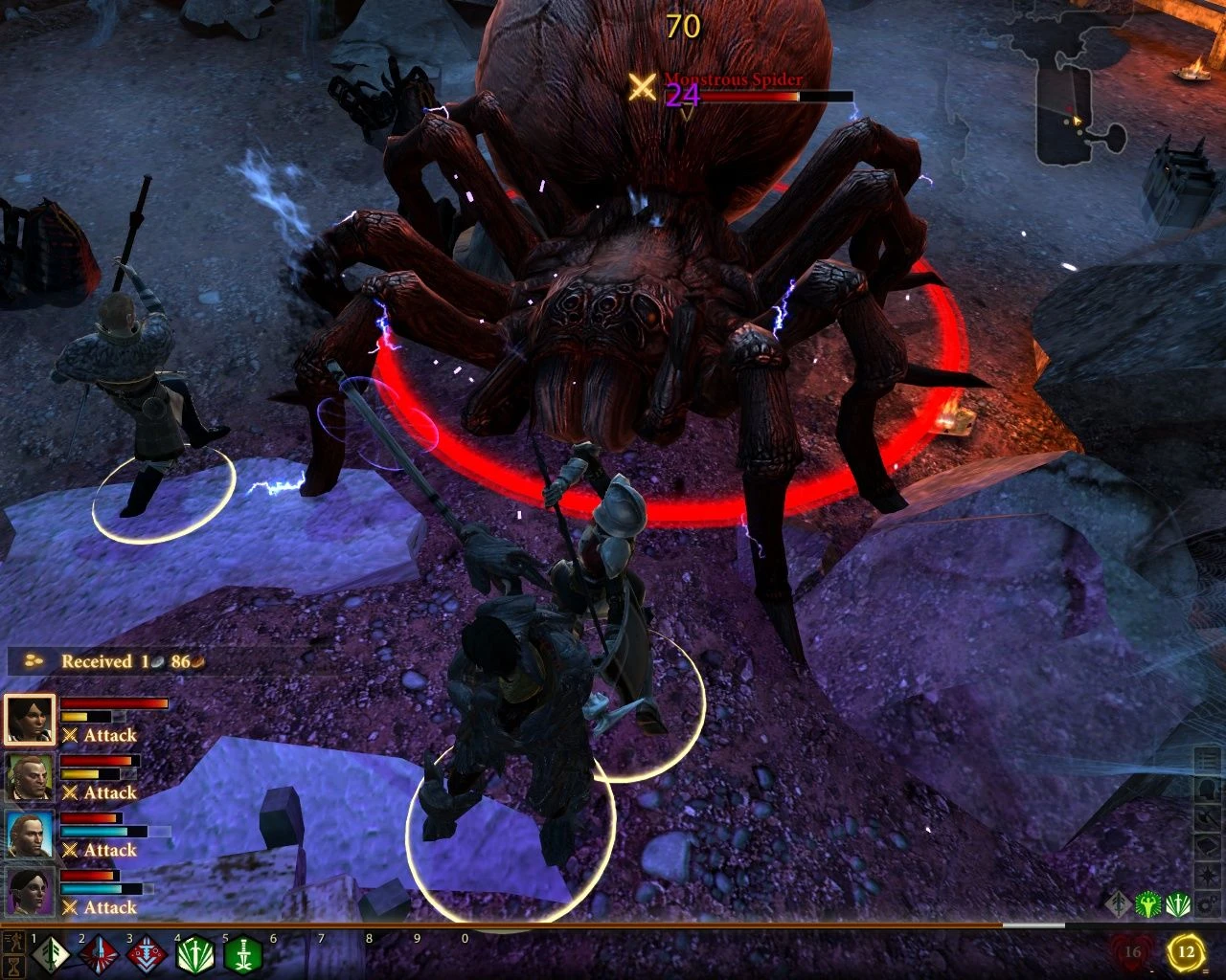 This contains a gameplay image of the game: Screenshot of Dragon Age II