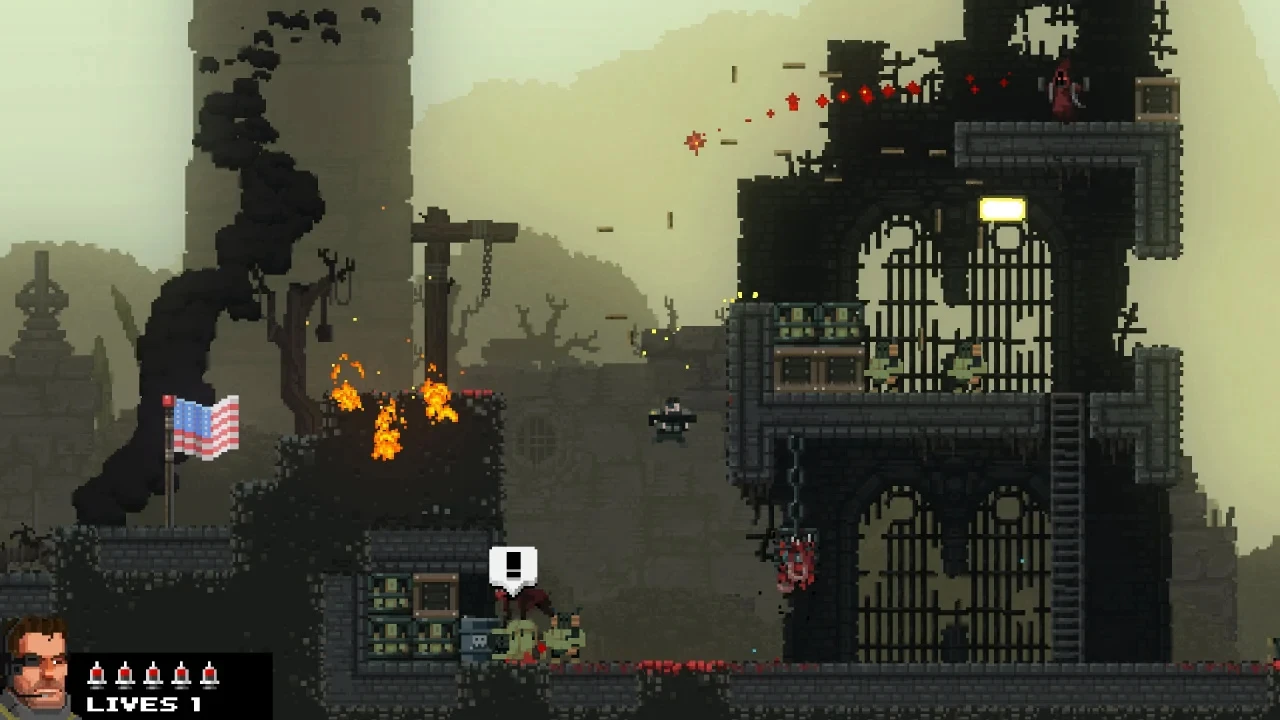 次のゲームプレイ画像を含みます: 画像のスクリーンショット Broforce: Forever