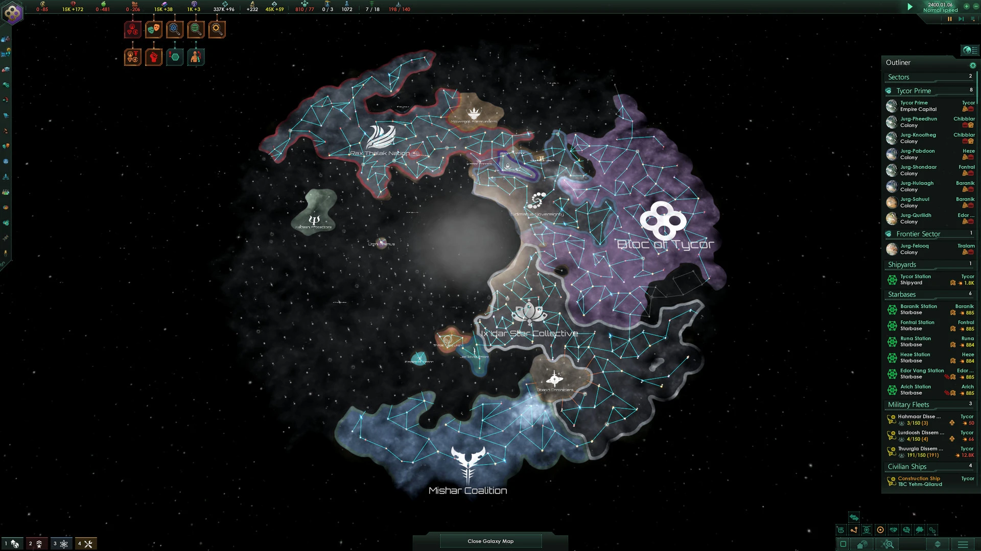 This contains a gameplay image of the game: Screenshot of Stellaris