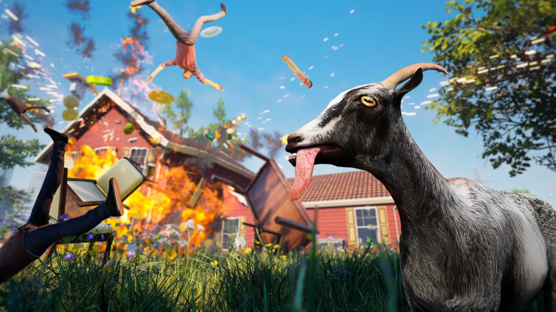 Esto contiene una imagen de juego de: Captura de pantalla de Goat Simulator: Remastered